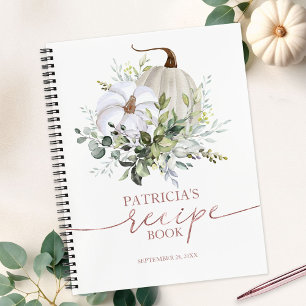 Greenery Pumpkin Fall Bridal Shower Recipe Book