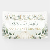 Greenery Pumpkin Fall Coed Baby Shower Welcome