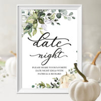 Greenery Pumpkin Fall Date Night Jar Sign