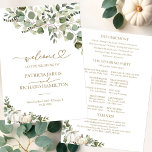 Greenery Pumpkin Fall Wedding Ceremony Program<br><div class="desc">A simple chic wedding ceremony order of service program. Easy to personalise with your details. Check the collection for matching items. CUSTOMIZATION: If you need design customisation,  please get in touch with me via chat; if you need information about your order,  shipping options,  etc.,  please contact Zazzle support directly.</div>