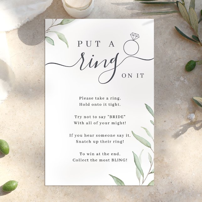 Greenery put a ring on it bridal shower game (Greenery put a ring on it bridal shower game)