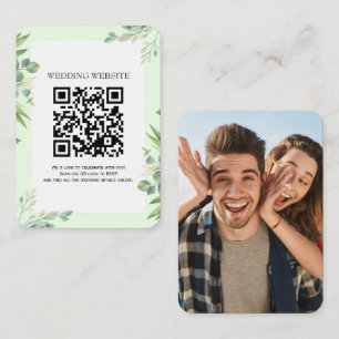 Greenery QR Code and Photo Enclosure Invitation