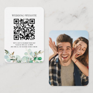 Greenery QR Code and Photo Enclosure Invitation