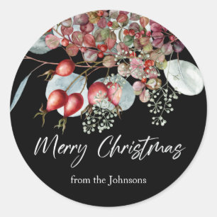 Greenery Red Green Christmas Sticker