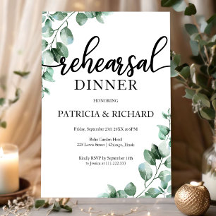 Greenery Rehearsal Dinner Invitation