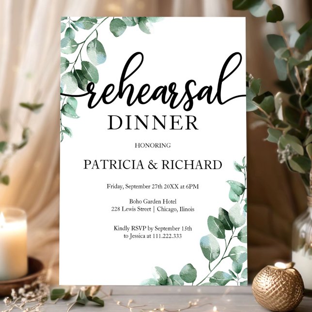 Greenery Rehearsal Dinner Invitation (Creator Uploaded)