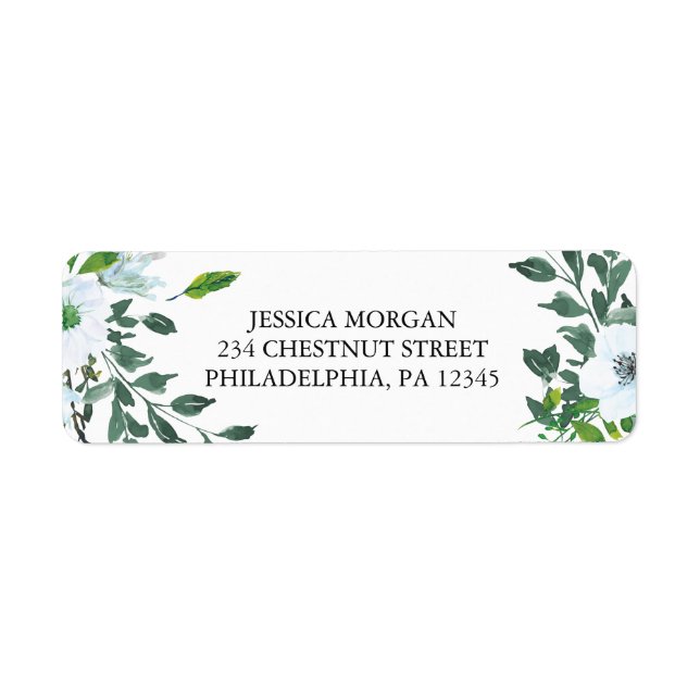 Greenery Return Address Label Wedding (Front)