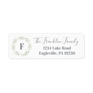 Greenery Return Address Labels, Baby shower Return Label