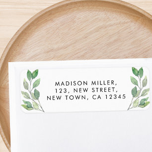 Greenery Return Address  Return Address Label