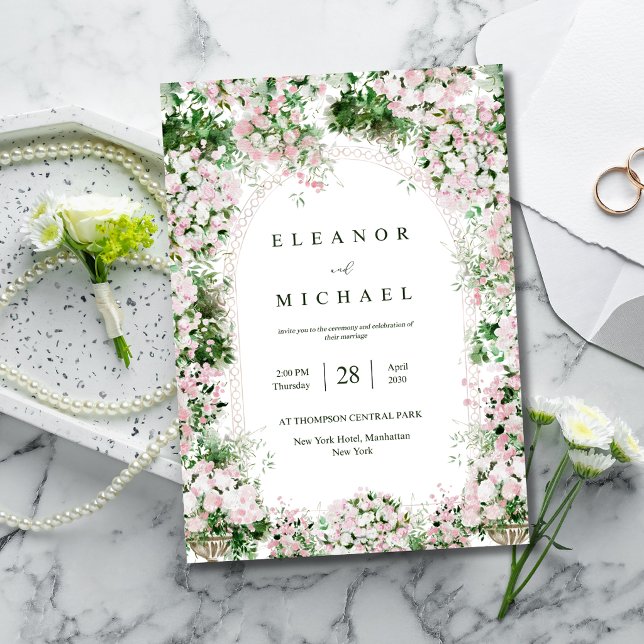 Greenery Romantic Botanical Wedding Floral Frame Acrylic Invitations (Creator Uploaded)