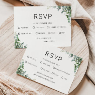 Greenery RSVP Card Wedding Template