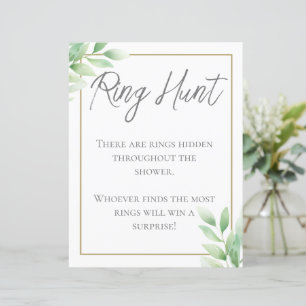 Greenery Rustic Bridal Shower Ring Hunt Game