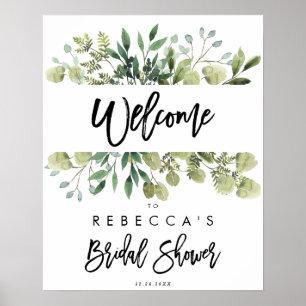 greenery rustic bridal shower welcome sign