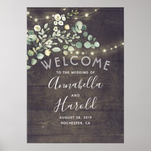 Greenery Rustic Country Wedding Welcome Poster