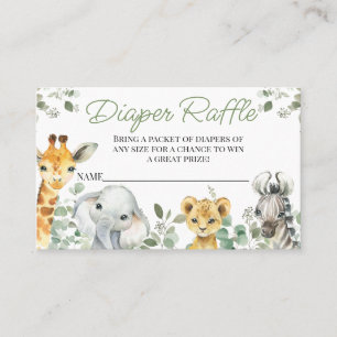 Greenery Safari Baby Shower Diaper Raffle Insert