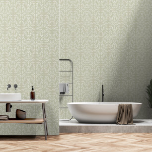 Greenery sage green mandala floral wallpaper