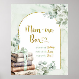Greenery Sage Storybook Baby Shower Mum-osa Poster