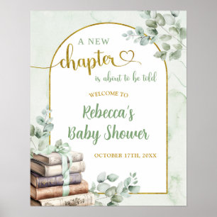 Greenery Sage Storybook Baby Shower Welcome Sign