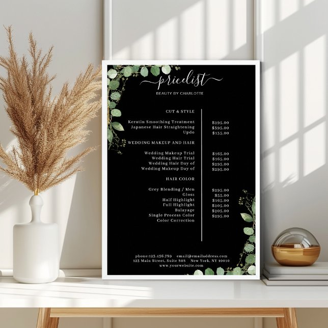 Greenery Salon Price List Poster (Creator Uploaded)
