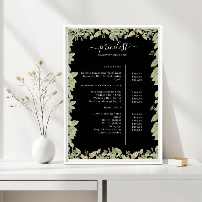 Greenery Salon Price List Poster (Creator Uploaded)