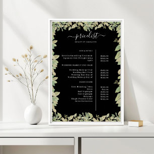 Greenery Salon Price List Poster