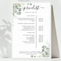 Greenery Salon Price List Poster