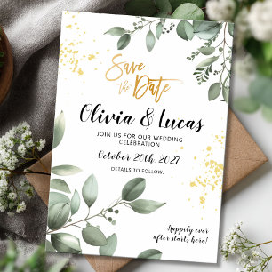 Greenery save the date card