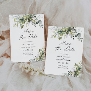 Greenery Save The Date Cards