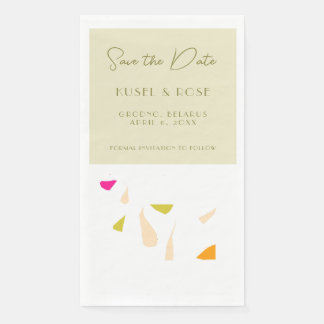 Greenery Save the Date Paper Napkin