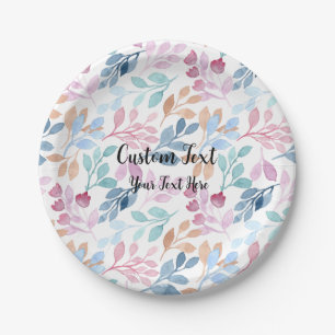Greenery Script Calligraphy Design Custom Text Paper Plate