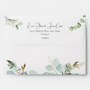 Greenery Script Minimal Wedding Envelope