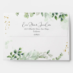 Greenery Script Minimal Wedding Envelope