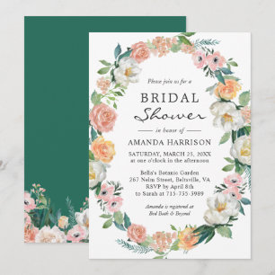 Greenery Secret Garden Floral Bridal Shower Invitation