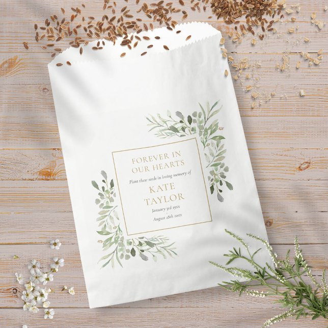 Greenery Seed Packet Funeral Memorial  Favour Bag (Greenery Seed Packet Funeral Memorial Favor Bag)