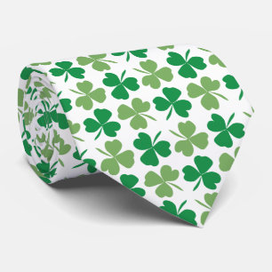Greenery Shamrock Pattern Neck Tie