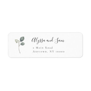 Greenery Simple Modern Return Address Label