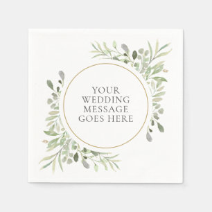Greenery Soft Eucalyptus Foliage Leaves Wedding Napkin