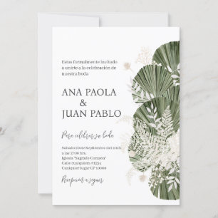 Greenery Spanish Wedding Invitation