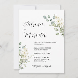 Greenery Spanish Wedding invitation
