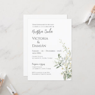 Greenery Spanish Wedding Invitation