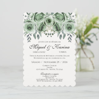 Greenery Spanish Wedding invitation