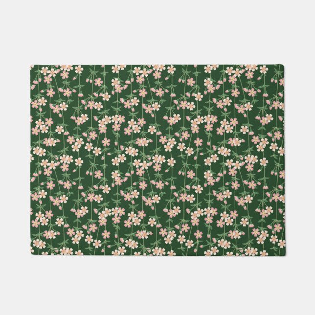 Greenery Spring Nature Floral Cherry Blossoms Doormat (Front)