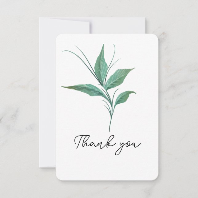 Greenery Stem Thank You Card (Front)
