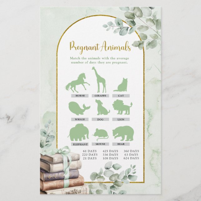 Greenery Storybook Pregnant Animals Games (Front)