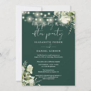 Greenery String Lights Happily Ever After Wedding Invitation