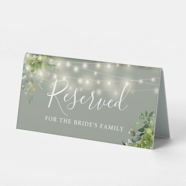 Greenery String Lights Sage Green Wedding Reserved (Front)