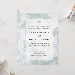 Greenery Succulent Leaf Mint Watercolor Botanical Invitation
