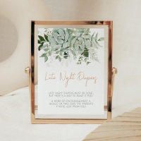 Greenery Succulents Baby Shower Late Night Diapers