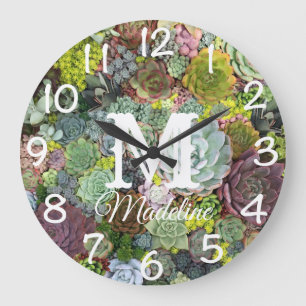 Greenery Succulents Large Clock