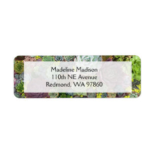 Greenery Succulents Return Address Label